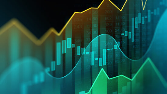 Stock market or forex trading graph in graphic concept